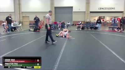 92 lbs Round 3 - Jesse Seiz, Guerrilla Wrestling Academy vs Preston Pas, Rockmart Takedown Club