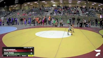 45 lbs Cons. Round 2 - Kai Banderas, Warriors Of Christ WOC vs Nash Parke, Legacy Elite Wrestling Club