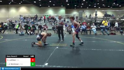 120 lbs Cons. Round 3 - Jaxon Workman, Team HWC vs Caden LeClear, Michigan West