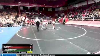 220 lbs D1/d2/d3 Finals (sat 3:00 P.m.) - Koy Hopke, Amery vs Luke VanDonsel, Luxemburg-Casco