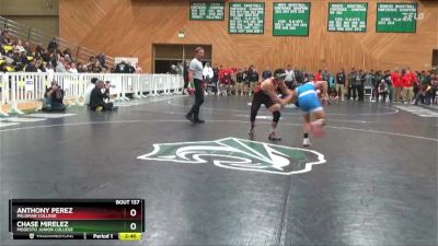 157 lbs Quarterfinal - Chase Mirelez, Modesto Junior College vs Anthony Perez, Palomar College