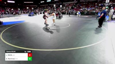 220 lbs Consi Of 16 #1 - Luke Webb, Jserra (SS) vs Angel Martinez, San Ysidro (SD)