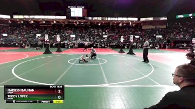 50 lbs Semifinal - Madilyn Bauman, KAWA vs Teddy Lopez, BTWA