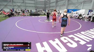 170 lbs Placement Matches (16 Team) - Broedy Collins Hendricks, Iowa vs Elijah Hawes, Team Utah