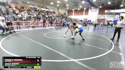 145 lbs Champ. Round 2 - Enrique Herrera, Hillcrest vs Isaiah Burney, Fountain Valley