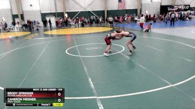 105 lbs Champ. Round 1 - Cameron Meisner, Wray Eagles vs Brody Springer, McCook Wrestling Club