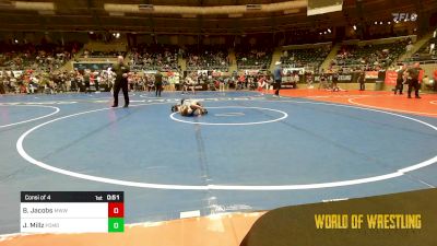 55 lbs Consi Of 4 - Brady Jacobs, Michigan West Wrestling Club vs Johnathan Millz, Pomona Elite