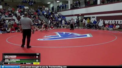 126 lbs 3rd Place Match - Levi Haggin, Kingsley-Pierson vs Joel Carranza, Pocahontas Area