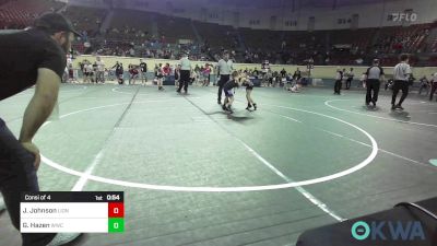 67 lbs Consi Of 4 - Jaxon Johnson, Lions Wrestling Academy vs Grayson Hazen, Woodland Wrestling Club