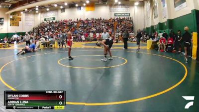 106 lbs Cons. Round 1 - Adrian Luna, South Torrance vs Dylan Cobbs, Fullerton