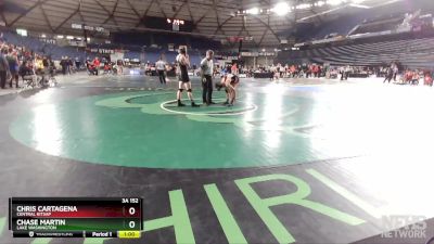 3A 152 lbs Cons. Round 4 - Chris Cartagena, Central Kitsap vs Chase Martin, Lake Washington