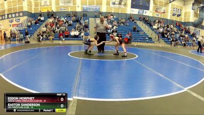 78 lbs Round 3 (8 Team) - Easton Sanderson, Leo Wrestling Club vs Esdon Morphet, Indian Creek Wrestling Club (S)