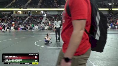 49 lbs Champ. Round 1 - Daxton Hall, Fort Scott Wrestling Club vs Joshua Crotinger, WR-Topeka Blue Thunder