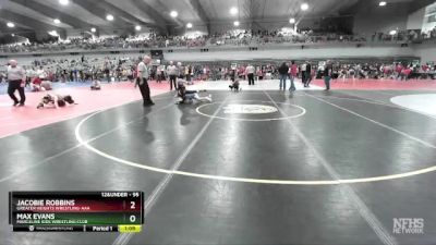 95 lbs Quarterfinal - Max Evans, Marceline Kids Wrestling Club vs Jacobie Robbins, Greater Heights Wrestling-AAA