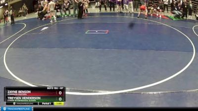 87 lbs Cons. Semi - Treysen Henderson, Lyman Intermediate School vs Zayne Benson, Gunnison Dusters