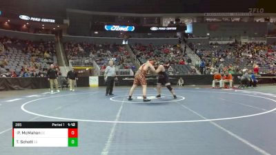 285 lbs Quarterfinal - Patrick McMahon, Columbus East vs Tyler Schott, Center Grove