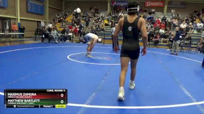 174 lbs Cons. Round 3 - Maximus Zamora, Menlo College (Calif.) vs Matthew Bartlett, Corban University (Ore.)