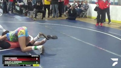 109 lbs Semifinal - Nakayla Dawson, Dearborn Heights WC vs Cody Manzo, Whitehall Vikings WC