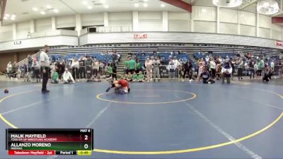 71 lbs Quarterfinal - Malik Mayfield, Toss Em Up Wrestling Academy vs Allanzo Moreno, Indiana