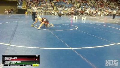 126 lbs Semifinal - Jesse Thompson, Bismarck Legacy vs Gage Glaser, Dickinson