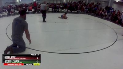 21 lbs 2nd Place Match - Jetta Sapp, Hawks Wrestling Club (Lincoln) vs Jaxxon Marks, Hitchcock County Falcons