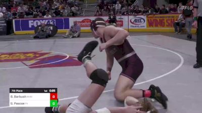 160 lbs 7th Place - Brett Barbush, Manheim Central vs Gavin Pascoe, Perkiomen Valley