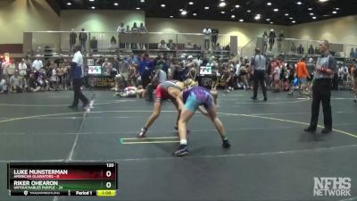 120 lbs Quarterfinals (8 Team) - Luke Munsterman, American Gladiators vs Riker Ohearon, Untouchables Purple