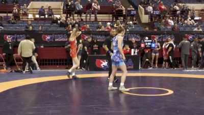 53 lbs Cons. Semi - Ella Jauregui, California vs Haley Augello, Izzy Style Wrestling