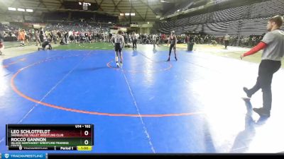 102 lbs Cons. Round 4 - Rocco Gannon, Inland Northwest Wrestling Training Center vs Leo Schlotfeldt, Snoqualmie Valley Wrestling Club