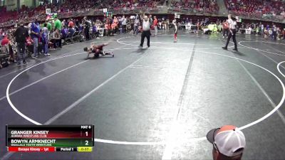 53 lbs Cons. Round 1 - Granger Kinsey, Aurora Wrestling Club vs Bowyn Armknecht, Ogallala Youth Wrestling