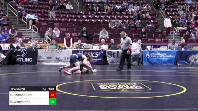 121 lbs Round Of 16 - Cooper Feltman, Notre Dame GP vs Bradley Wagner, Mifflinburg