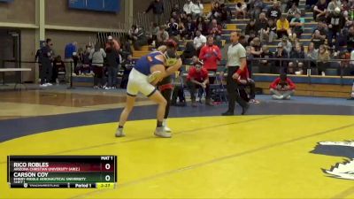 141 lbs 1st Place Match - Carson Coy, Embry-Riddle Aeronautical University (Ariz.) vs Rico Robles, Arizona Christian University (Ariz.)