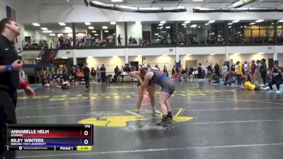 170 lbs Cons. Round 2 - Annabelle Helm, Gannon vs Riley Winters, Indiana Tech University