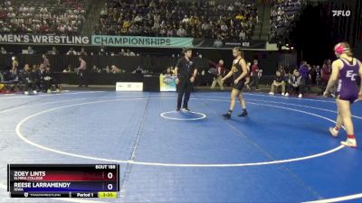 143 lbs Quarterfinal - Zoey Lints, Elmira College vs Reese Larramendy, Iowa