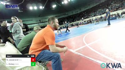 92 lbs Round Of 16 - Noah Josserand, Collinsville Cardinal Youth Wrestling vs Landon Dickey, Pawhuska Elks Takedown