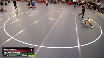 49 lbs Quarterfinal - Kalia Rodgers, MN Elite Wrestling Club vs Benjamin Swanson, Scott West Panthers Wrestling Club