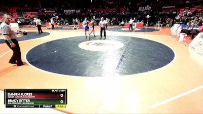 3A 132 lbs Cons. Round 1 - Brady Ritter, Orland Park (Sandburg) vs Damien Flores, Joliet (Catholic Academy)