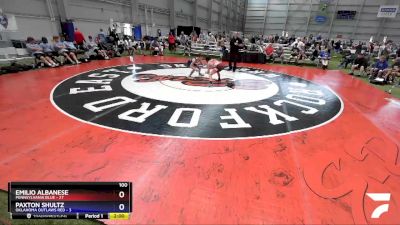 100 lbs Semis & 3rd Wb (16 Team) - Emilio Albanese, Pennsylvania Blue vs Paxton Shultz, Oklahoma Outlaws Red