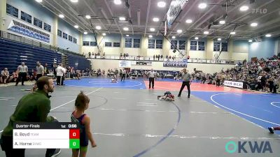 43 lbs Quarterfinal - Brody Boyd, Team Tulsa Wrestling Club vs Abel Horne, Springdale Youth Wrestling Club