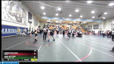 285 lbs Cons. Round 2 - Josue Balleza, Hemet vs Reid Butler, Corona Del Mar