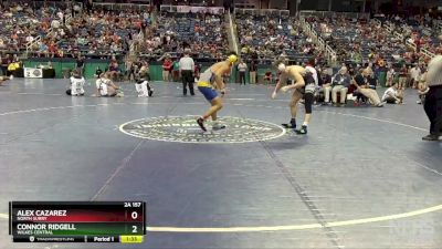 2A 157 lbs Quarterfinal - Connor Ridgell, Wilkes Central vs Alex Cazarez, North Surry