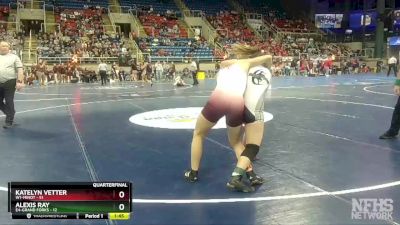 135 lbs Quarterfinals (8 Team) - Katelyn Vetter, W1-Minot vs Alexis Ray, E4-Grand Forks