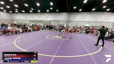 145 lbs Round 3 (8 Team) - Ryder Block, Iowa vs Kannon Webster, Illinois