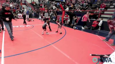 43 lbs Consi Of 8 #2 - Kaden Heath, Blackwell Wrestling Club vs Winston Bolay, Perry Wrestling Academy