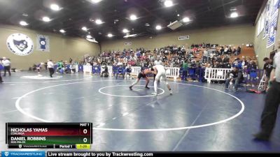 138 lbs Semifinal - Daniel Robbins, Dos Palos vs Nicholas Yamas, Coalinga