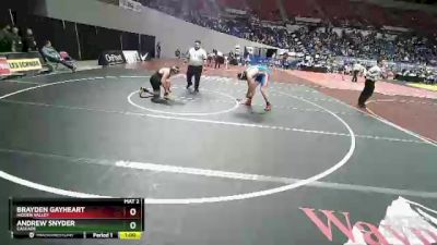 4A-195 lbs Cons. Round 1 - Brayden Gayheart, Hidden Valley vs Andrew Snyder, Cascade