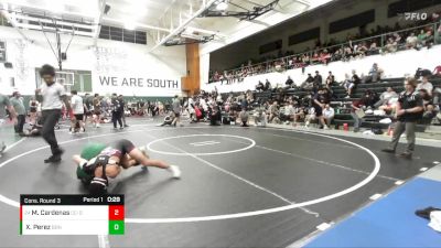 120 lbs Cons. Round 3 - Matthew Cardenas, Calvary Chapel (Downey) vs Xavier Perez, Bonita