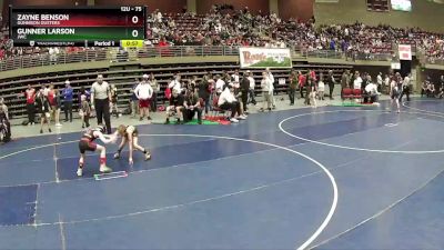 75 lbs Quarterfinal - Gunner Larson, JWC vs Zayne Benson, Gunnison Dusters