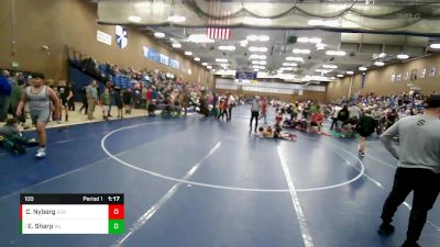 100 lbs Semifinal - Ethan Sharp, Uintah Jr High Wrestling vs Creedyn Nyberg, Cougars Wrestling Club