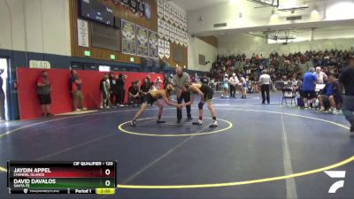 120 lbs Champ. Round 1 - David Davalos, Santa Fe vs Jaydin Appel, Channel Islands